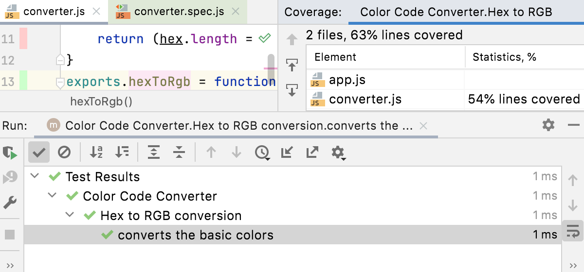 Mocha tests: coverage report