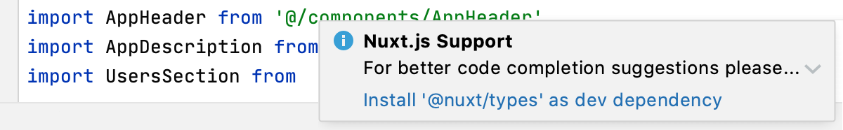 关于缺少@nuxt/types 的通知