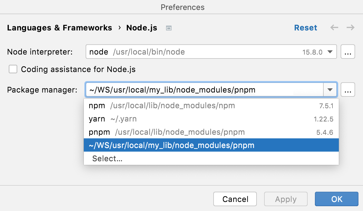 npm install modules list