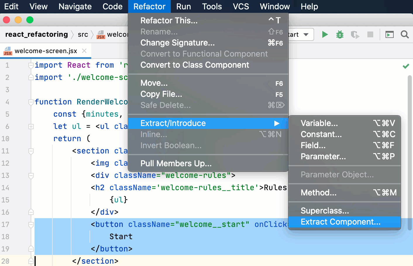 intellij ultimate edition create react native project