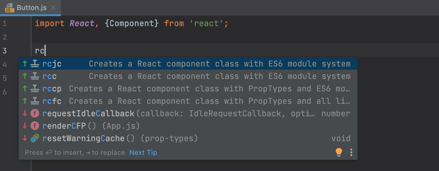 React 组件的实时模板