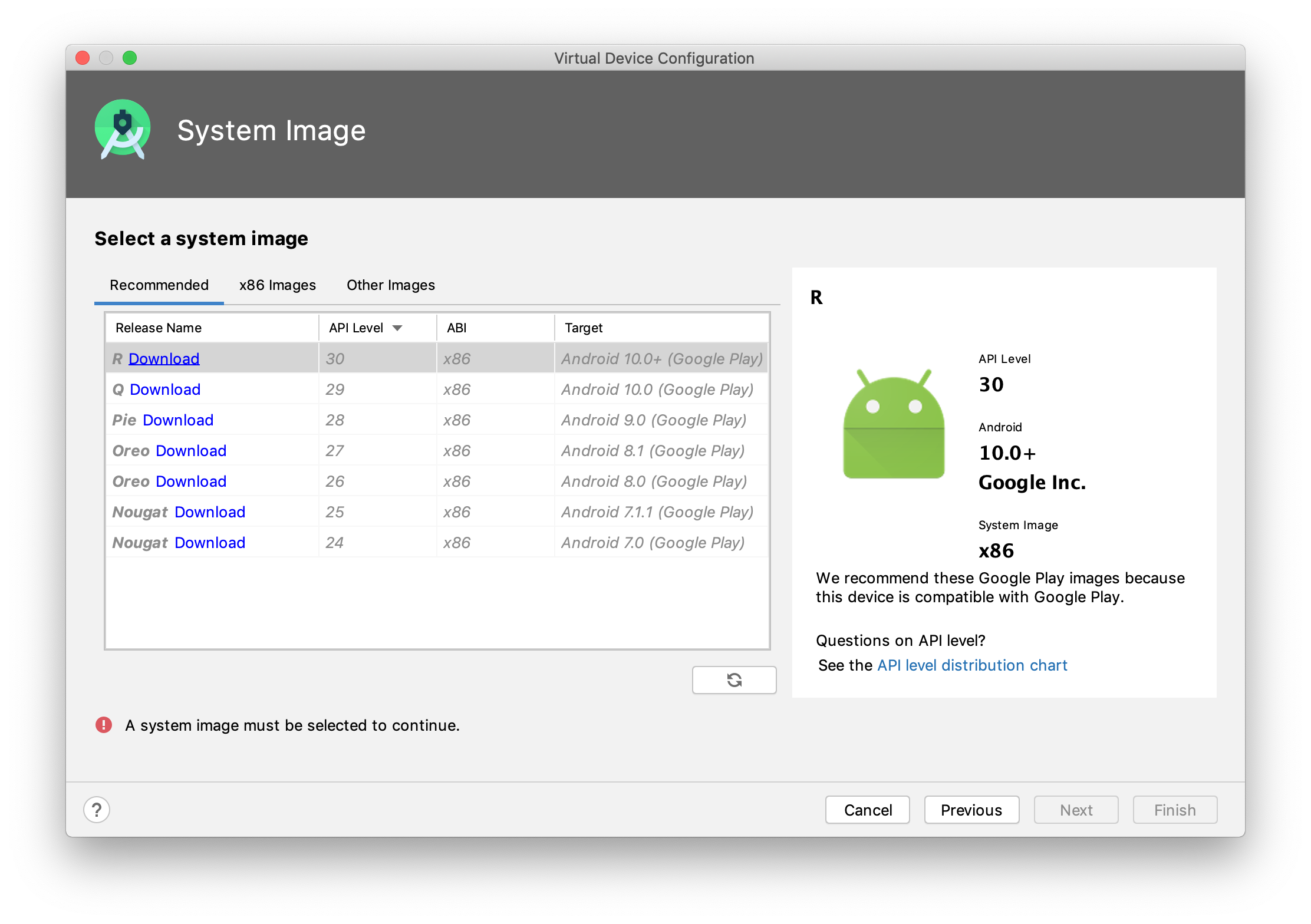 Android AVD manager step 3