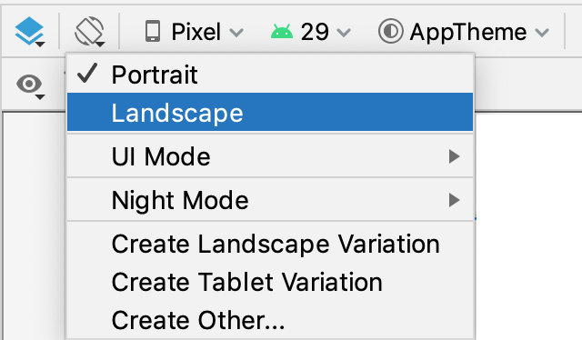 Lanscape orientation