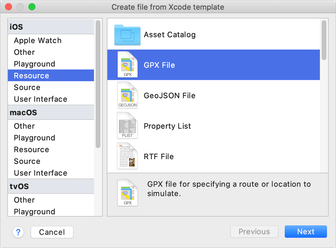 Create a GPX file