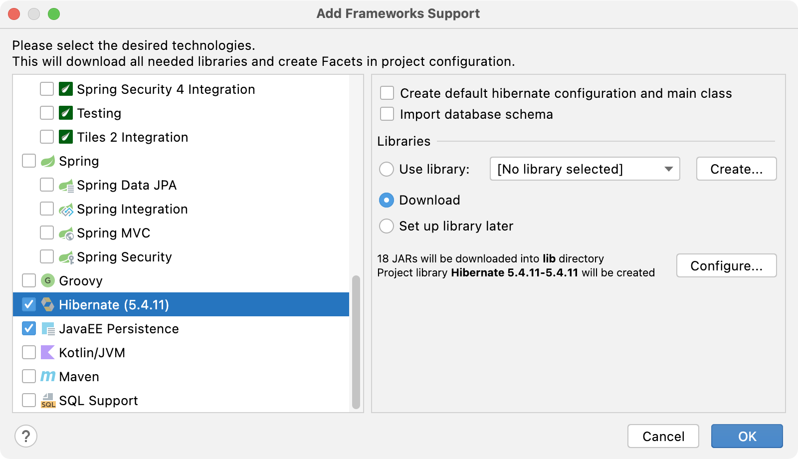 Adding a new facet manually