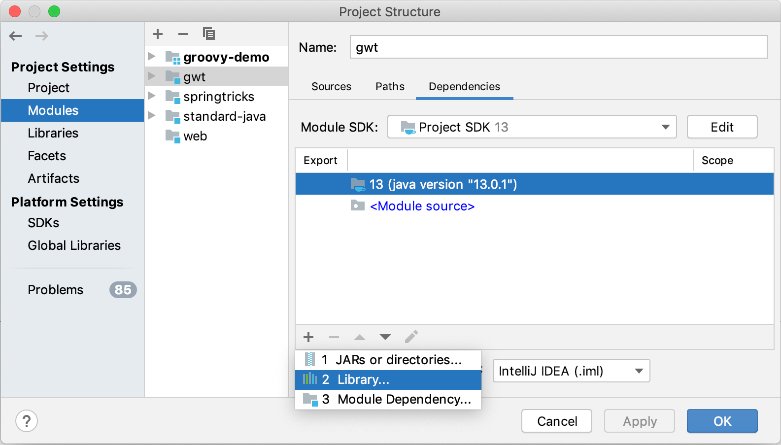 intellij idea add java library