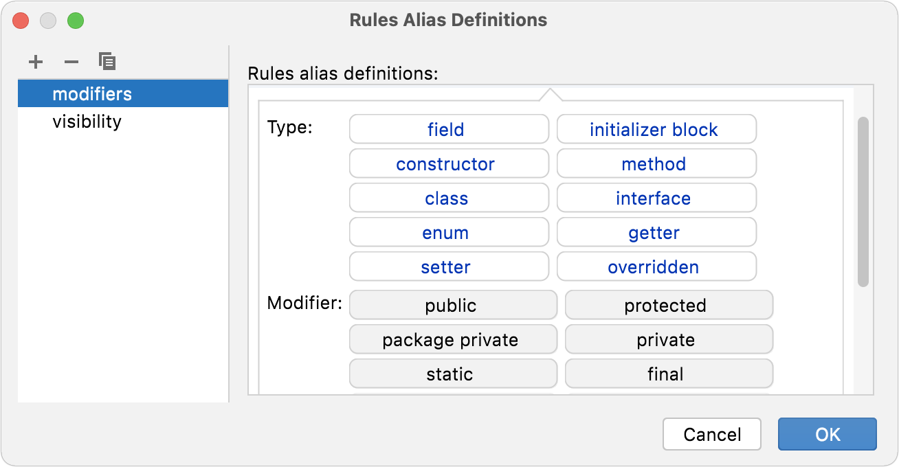 Rules Alias Definitions