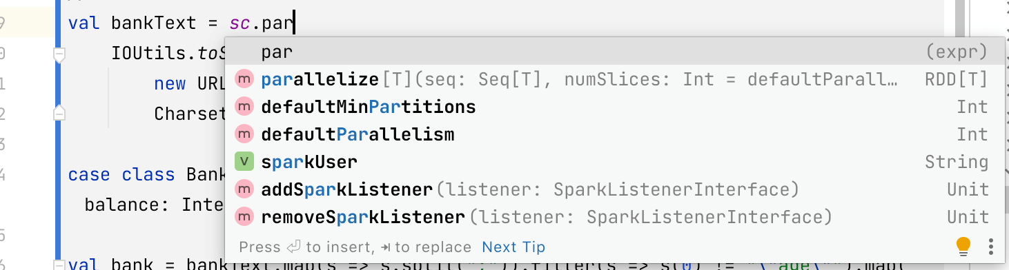 Code completion for Scala