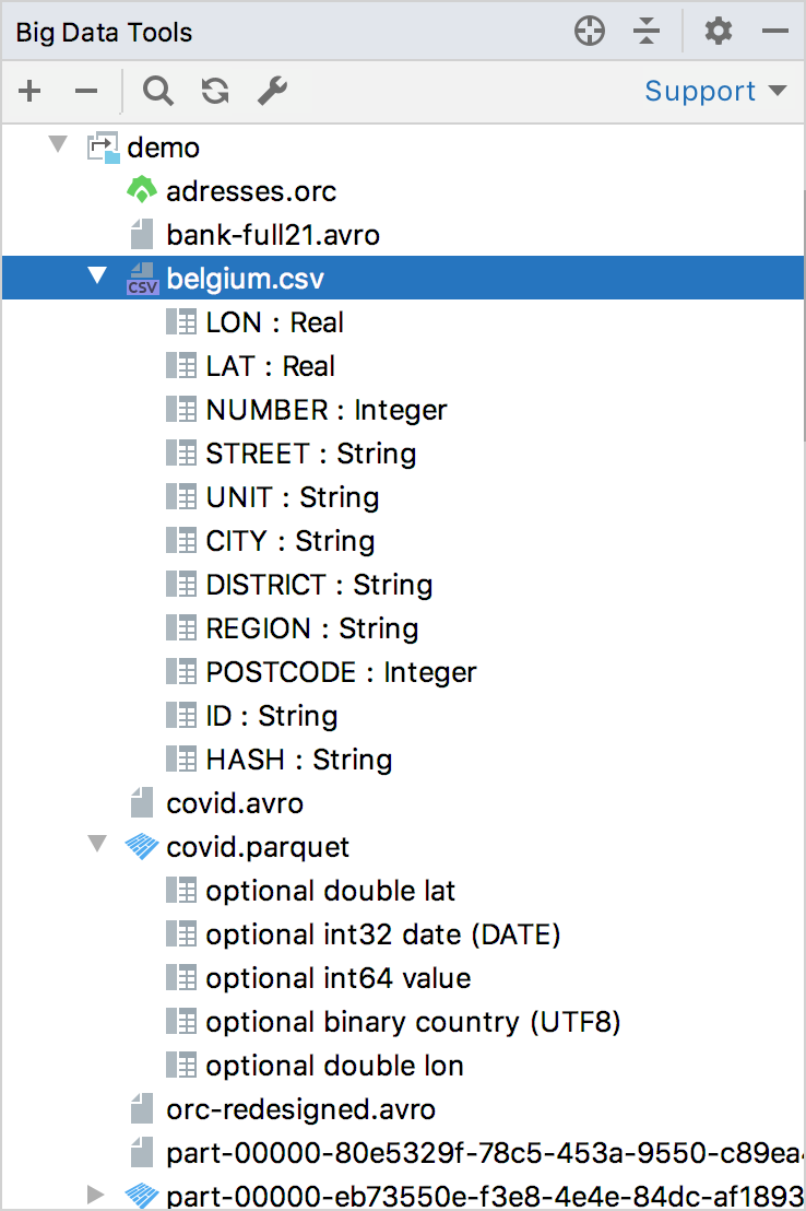 Expanded csv file