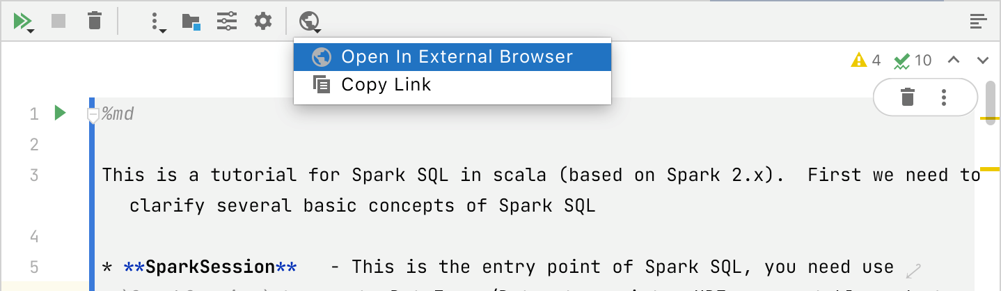 Open notebook in the external browser