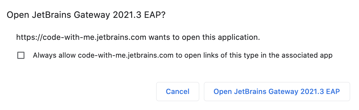 Open JetBrains Gateway dialog