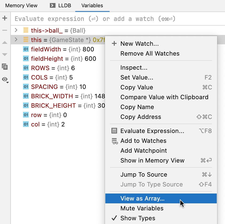 View as array action