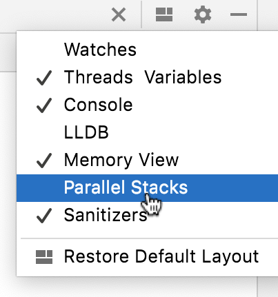 Enabling the Parallel Stacks view