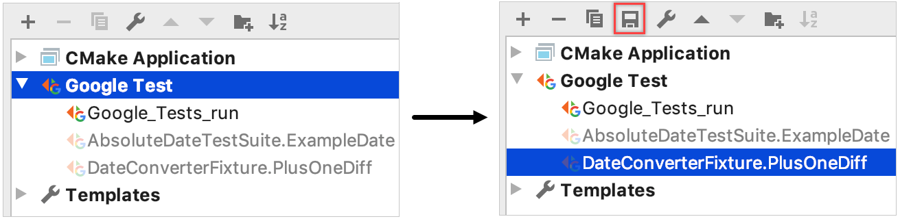 saving temporary test configuration