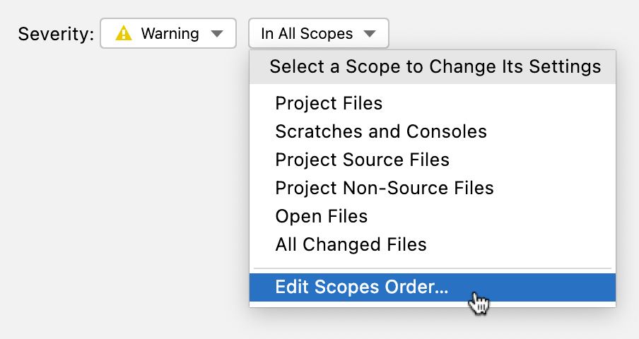 Changing the order of scopes