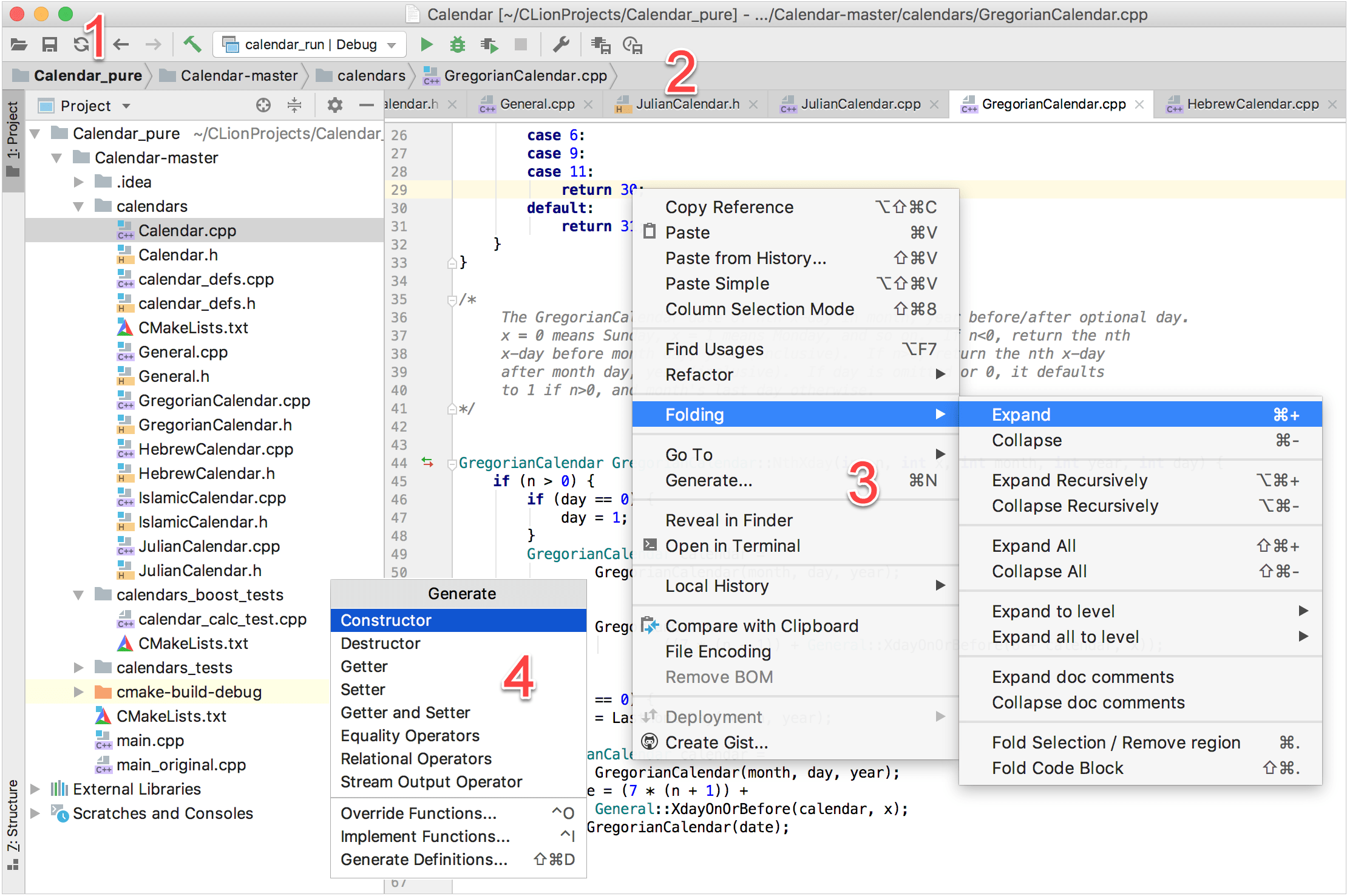 Main elements of the IDE window