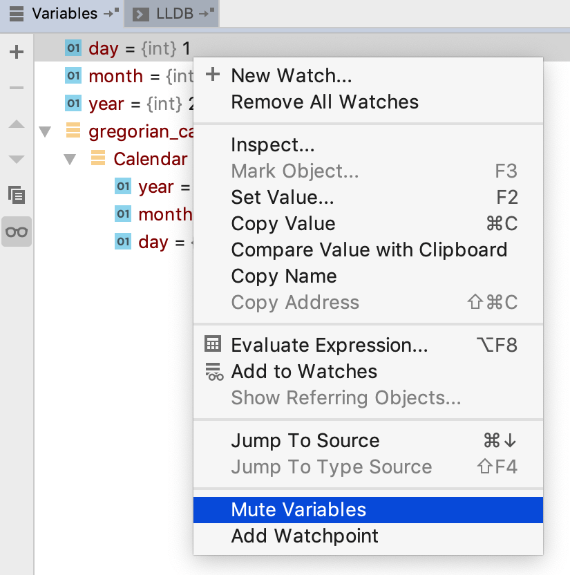 enable mute variables