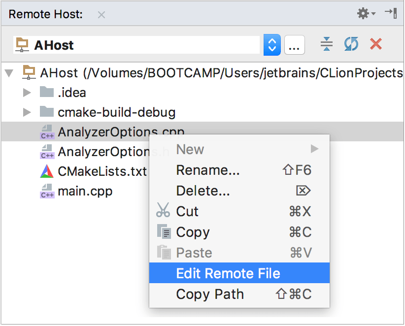 Edit file on remote host