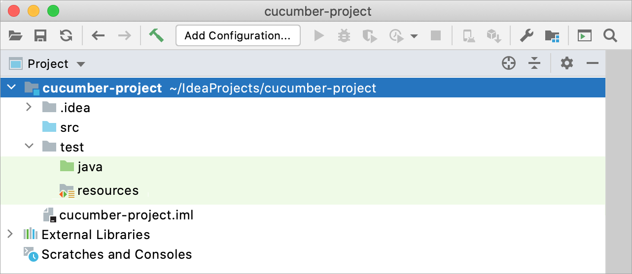 Folder structure for a Cucumber project
