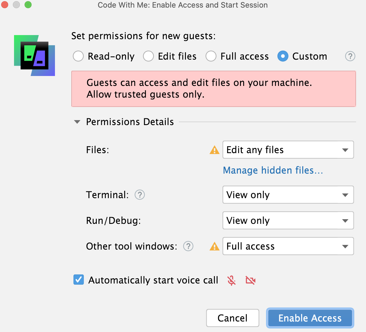 Custom permissions