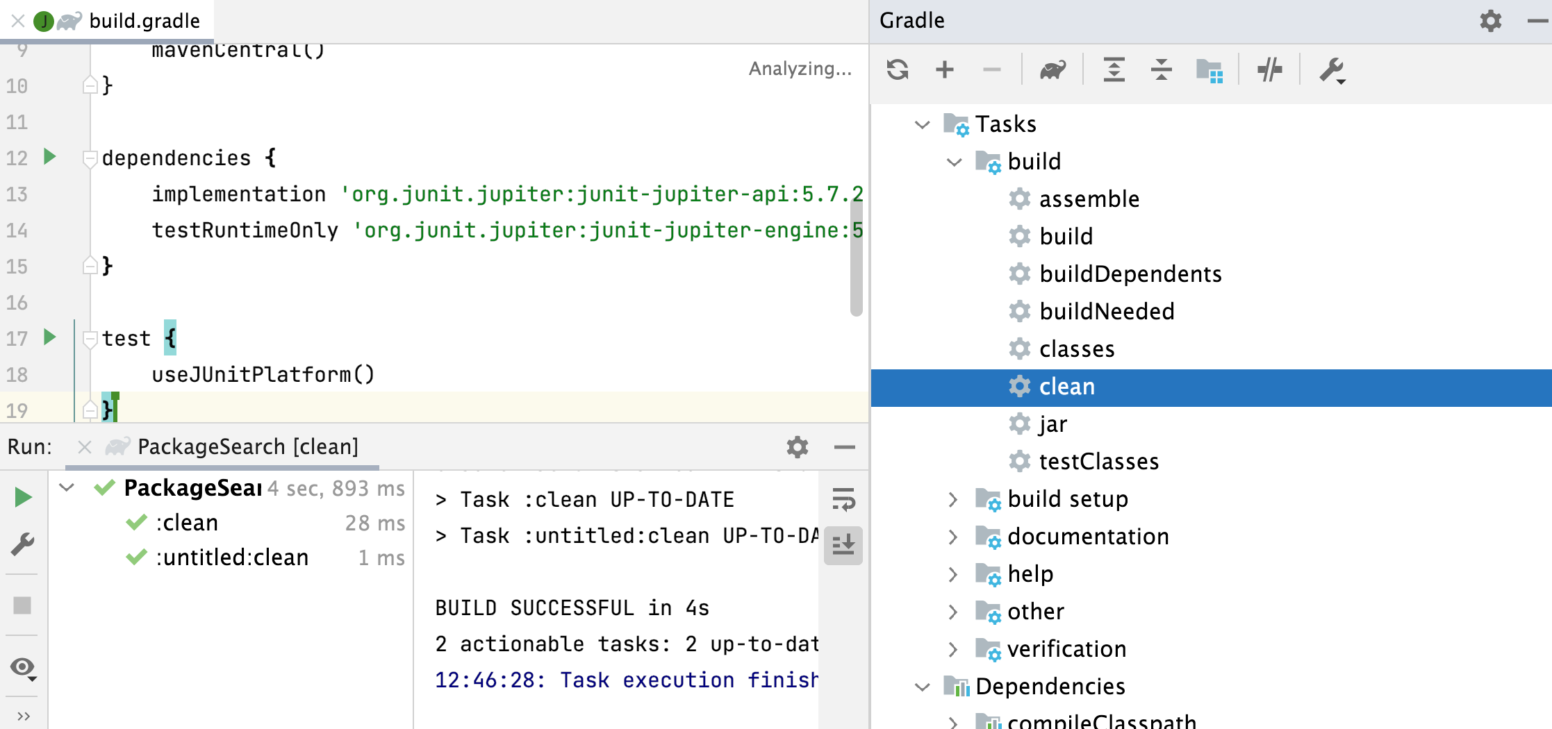 the Gradle tool window JetBrains Client