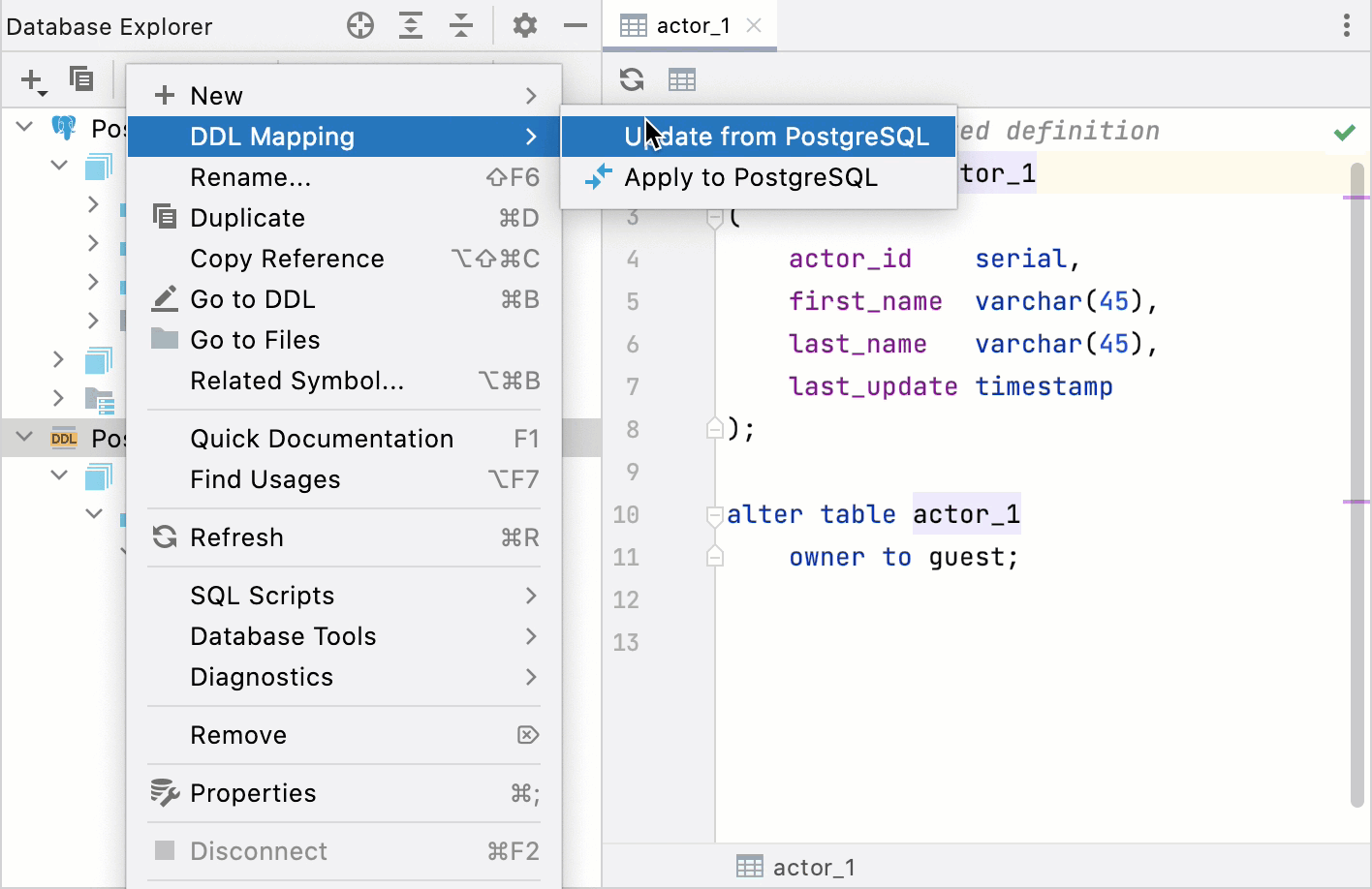 Apply changes from a data source to a DDL data source