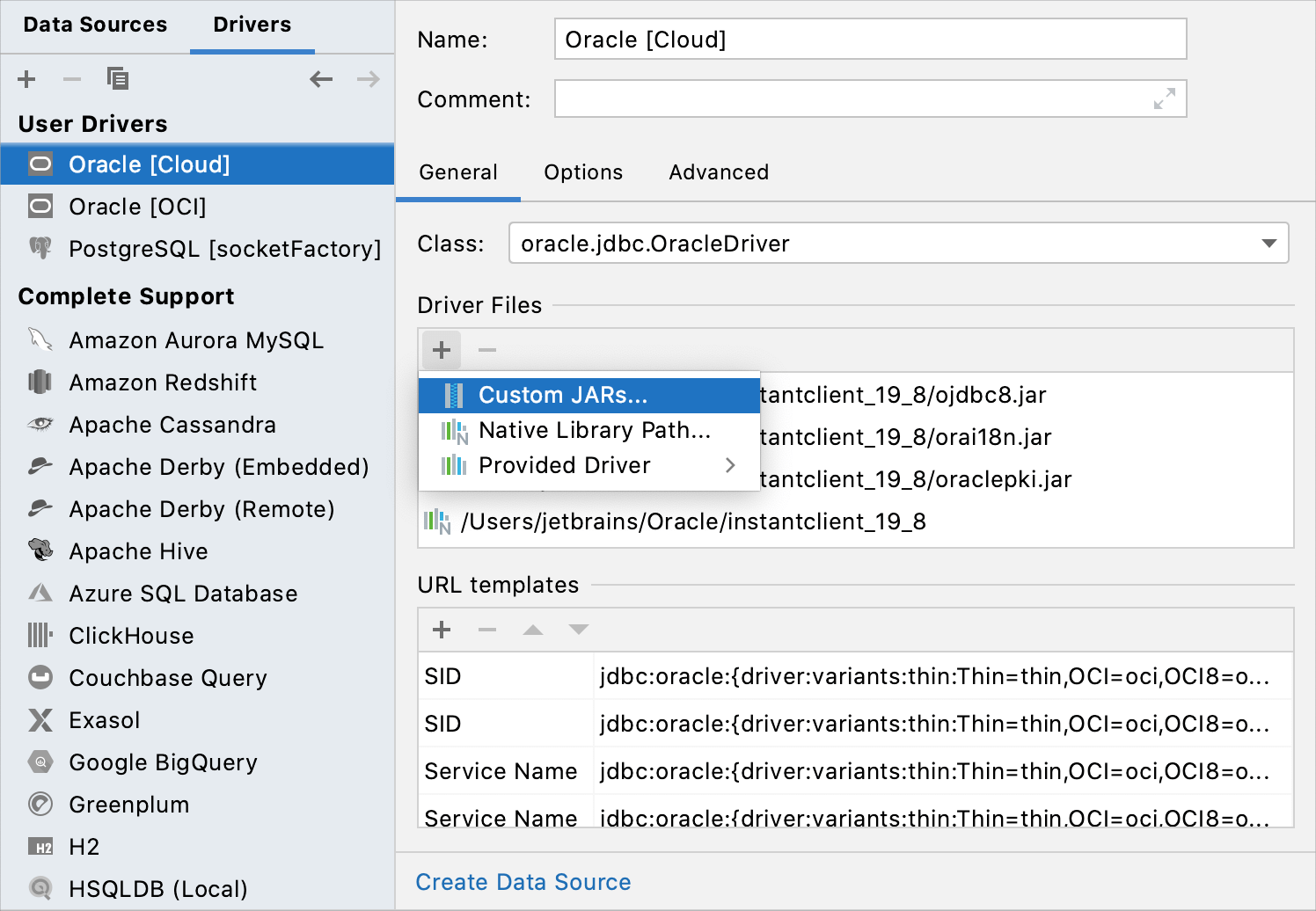  Preparing drivers for the OCI connection