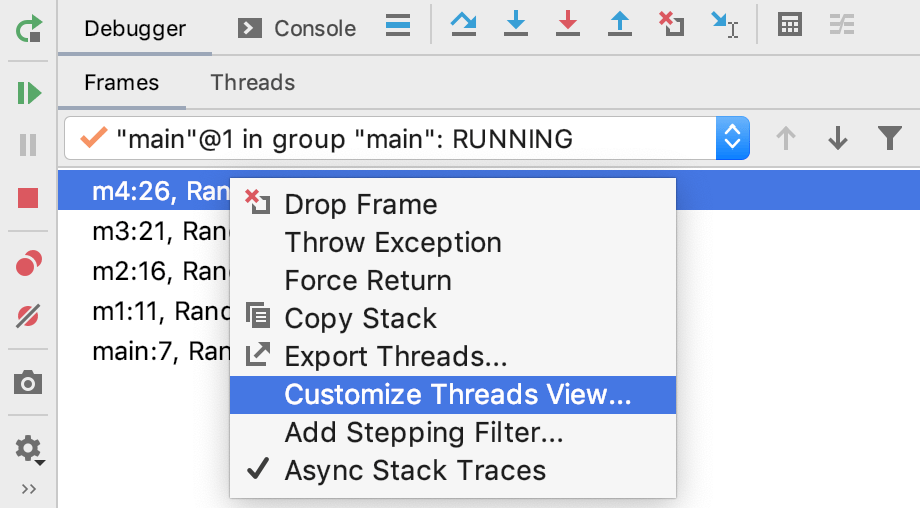 Customize Threads View item in the menu
