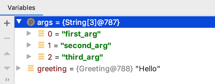 The Variables tab shows you the variables visible from the current execution point