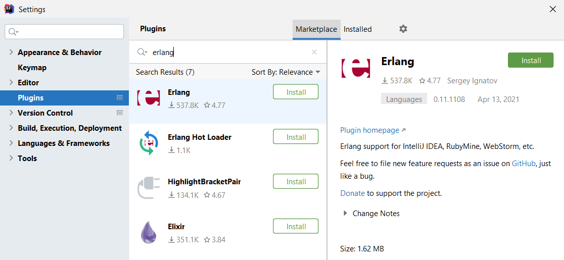 Installing the Erlang plugin