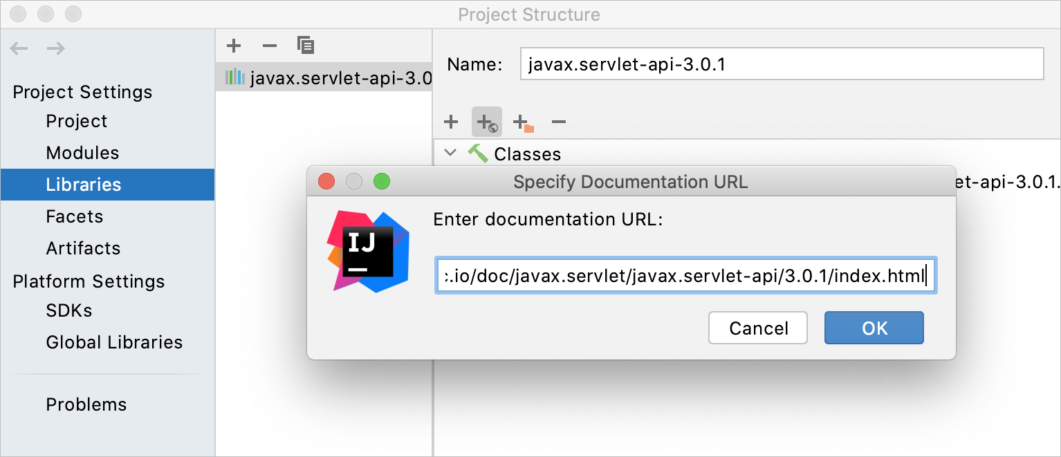 Specifying library documentation path