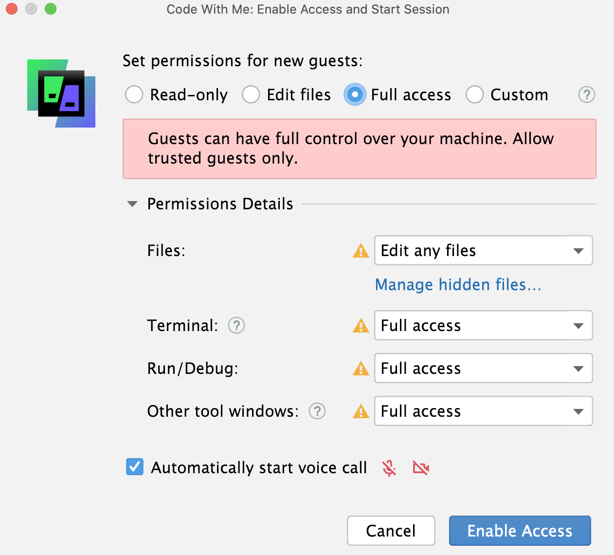 Full access permissions