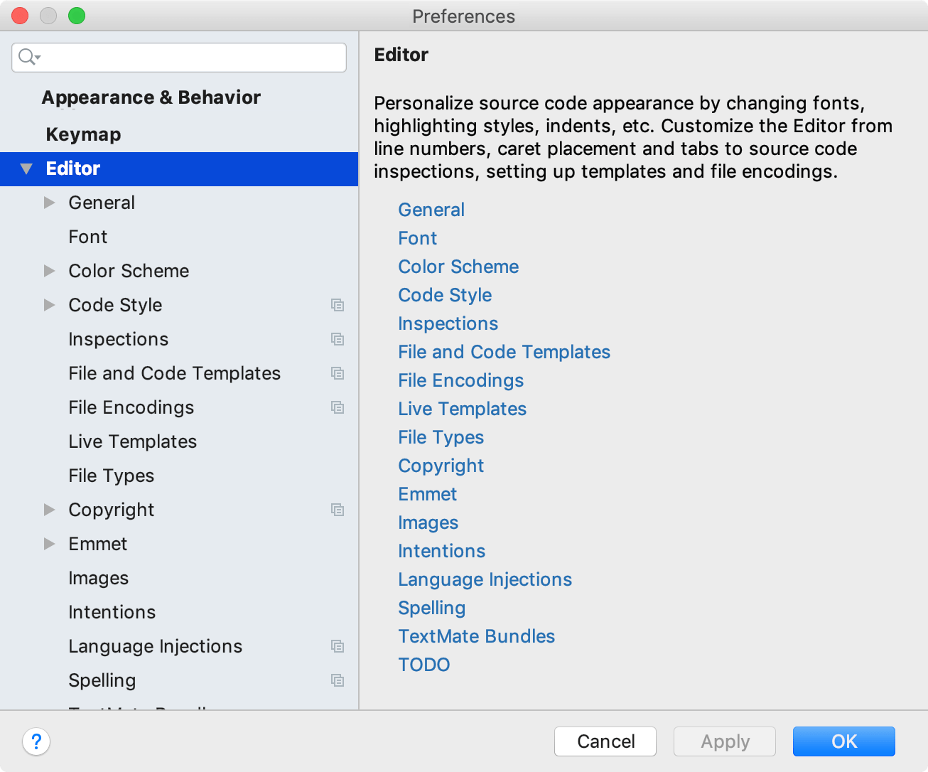 editor settings