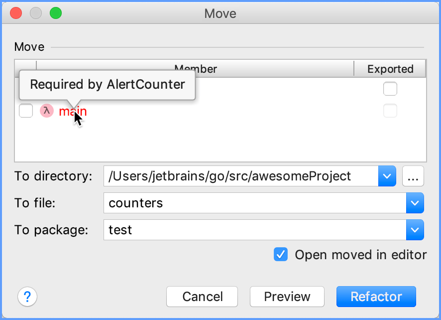 Move private identifiers Move private identifiers