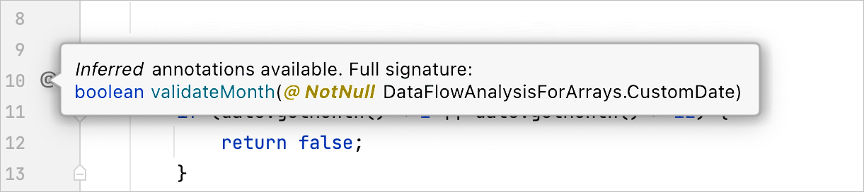 Inferred annotation in the editor