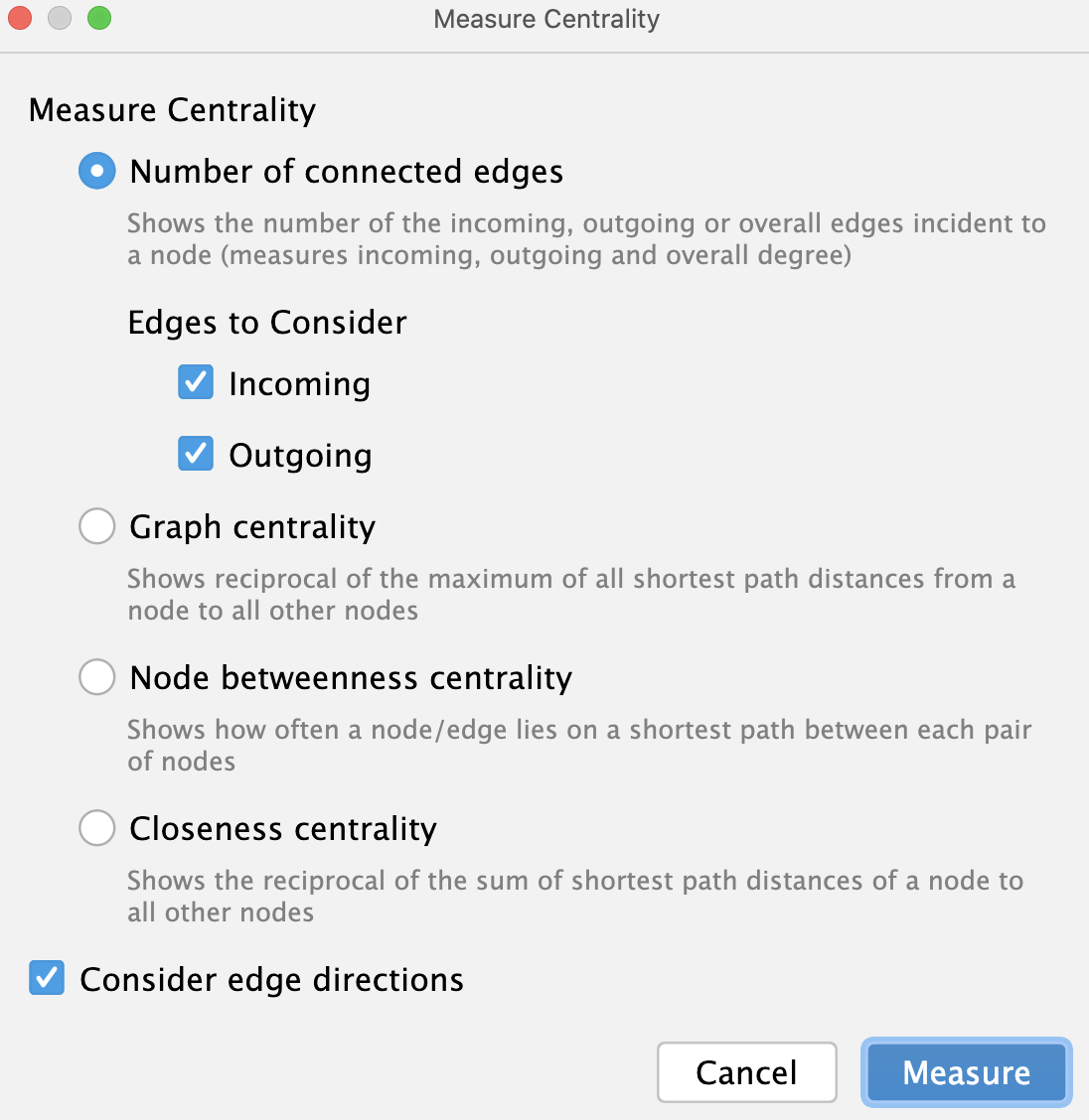 Measure Centrality