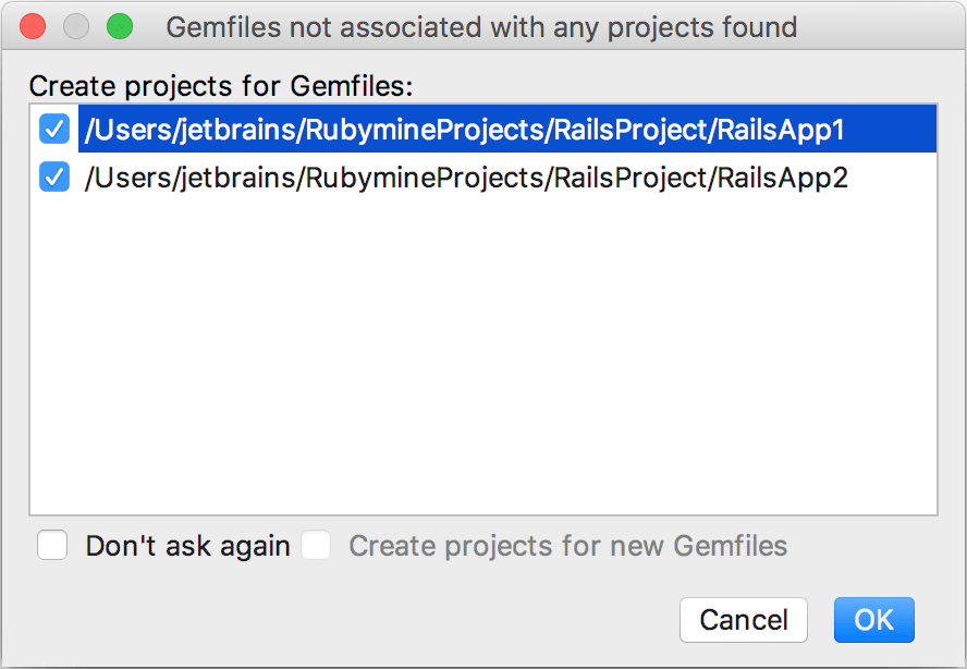 gemfiles without projects