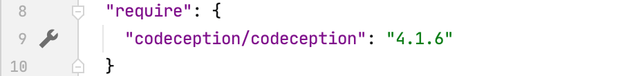 Gutter icon for codeception settings in composer.json