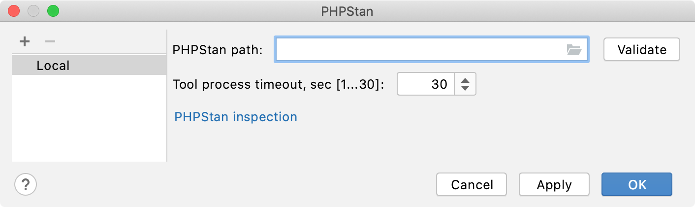 Empty PHPStan path field