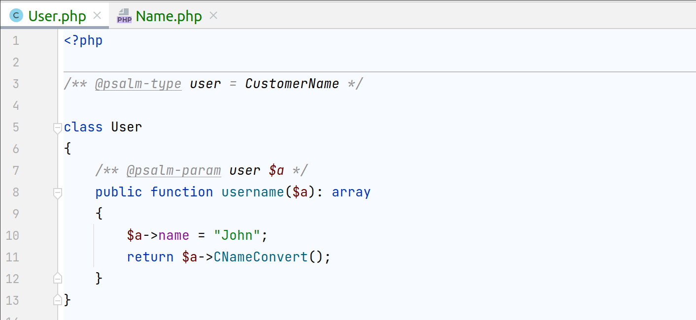 Providing a Psalm parameter annotation