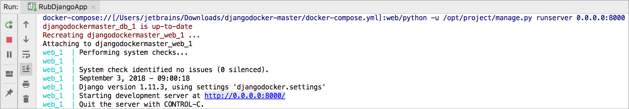 Docker compose run
