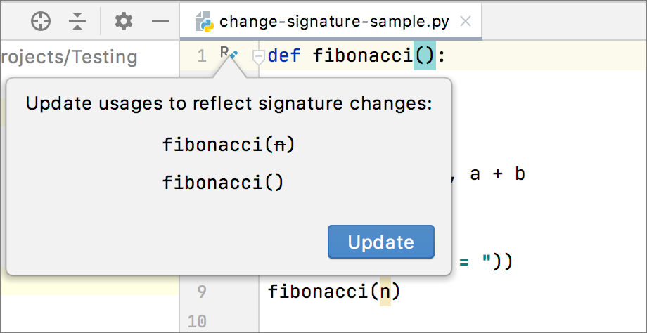 Update usages for parameter