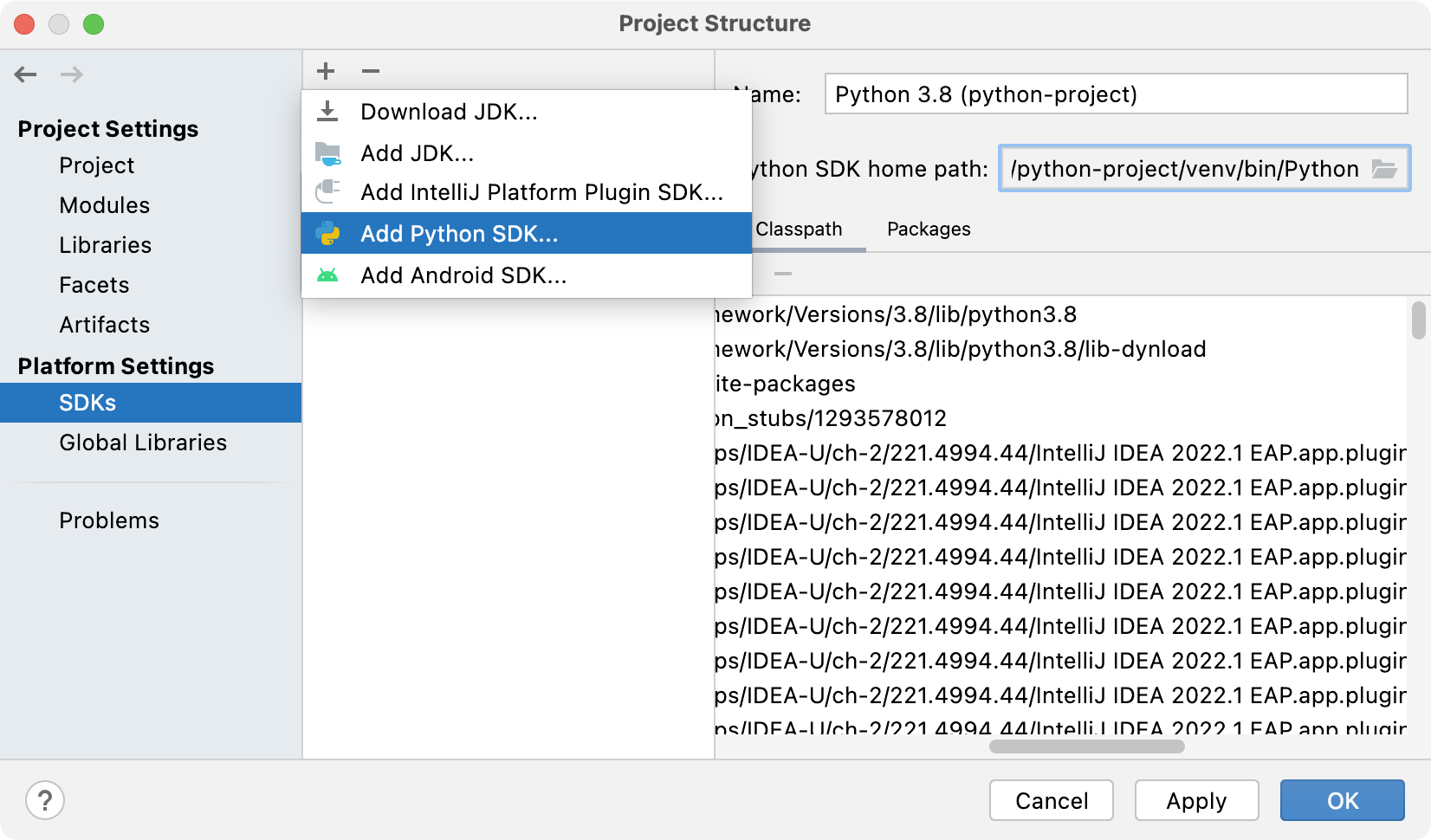 Adding a Python SDK