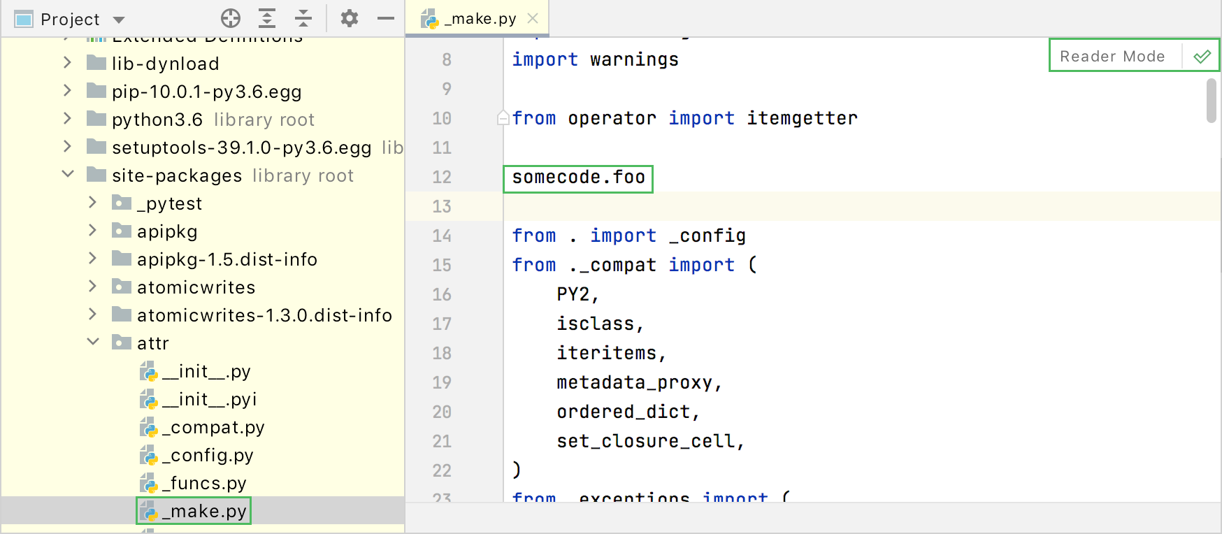 Reader Mode: Suppressing error message in a package