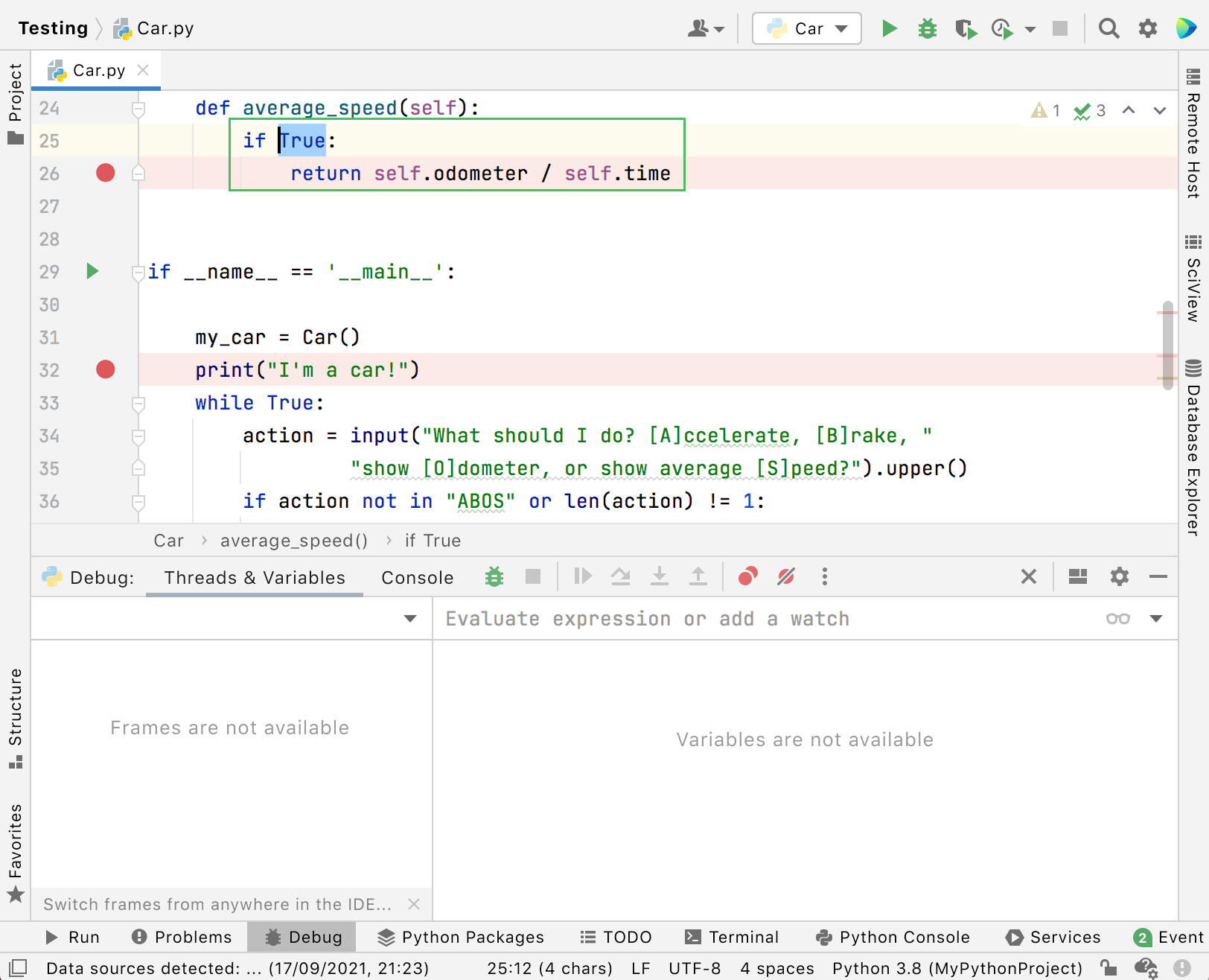 A stub for surrunding with an if statement