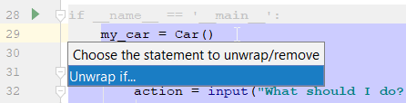 Select a statement to unwrap