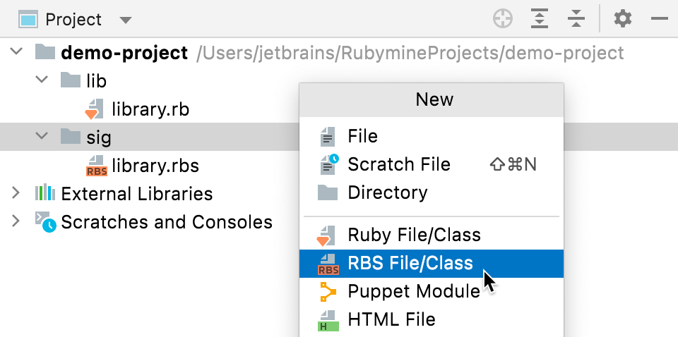 Create a new RBS file