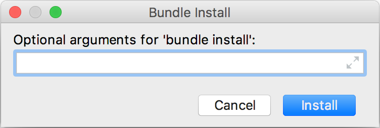 Bundle Install dialog