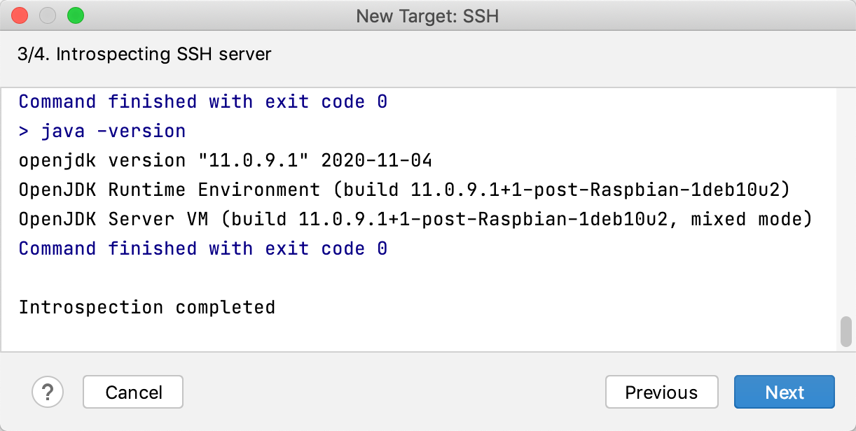 Run targets ssh introspection