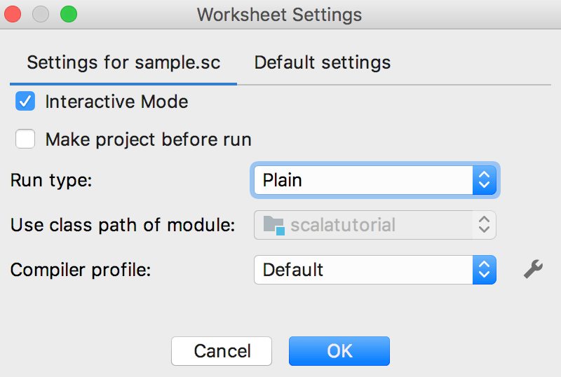 Sc ws settings